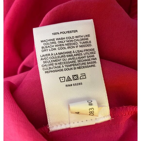 Express Fuchsia Pink V-Neck Puffy Sleeve Blouse Medium Gypsy Boho Barbie top y2k - Picture 5 of 6